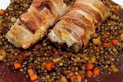 Zander im Speckmantel mit Balsamico-Linsen 6
