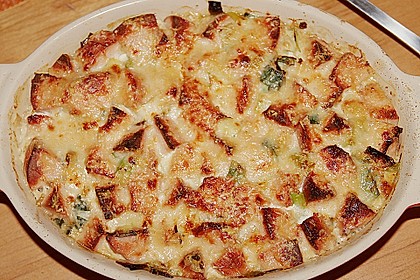 Lauchauflauf mit Lyoner 1