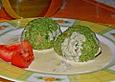 Spinatkn&ouml;del mit Gorgonzolasauce