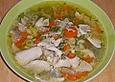H&uuml;hnersuppe mit H&auml;hnchenschenkel