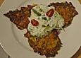 Kartoffel-M&ouml;hrenpuffer mit Sprossendip
