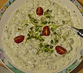 Kartoffel-M&ouml;hrenpuffer mit Sprossendip (Bild)