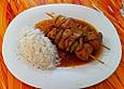 Putenschaschlik mit Reis