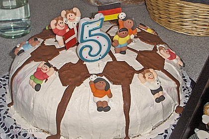 Fu&szlig;balltorte mit Erdbeer-Sahne