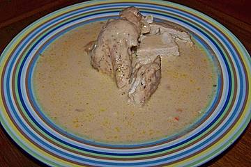 Puten-Apfelbraten mit einer Soße zum Reinsetzen
