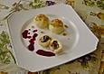 Topfenkn&ouml;del mit Heidelbeer-Nougat-F&uuml;llung