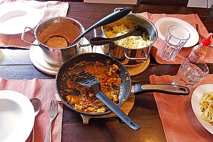 Bandnudeln mit K&uuml;rbis-Paprika-Champignons 2