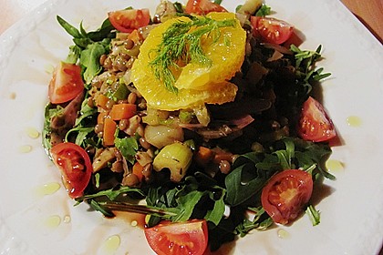 Linsen-Gem&uuml;sesalat nach mediterraner Art
