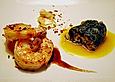 Pulpo-Selleriebl&auml;tter S&uuml;lze auf Zitronen-Kurkuma-Honig Sauce