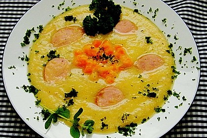 Kartoffelcremesuppe mit Bockw&uuml;rsten 2