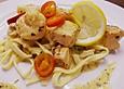 Tagliatelle mit Lachs und Garnelen