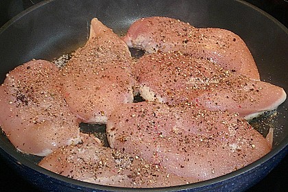 &Uuml;berbackene H&auml;hnchenbrustfilets