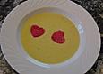 Vichyssoise mit roten Herzen