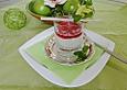 Joghurtmousse mit Minze und Grenadine