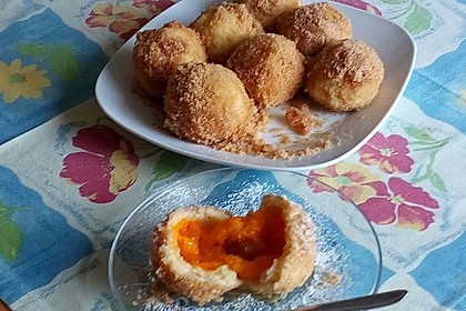 Zwetschgen- oder Marillenknödel mit Quarkteig 10