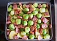Kartoffel-Rosenkohl-Gratin mit Mettenden