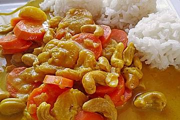 Cashew-Möhren-Kokos Curry