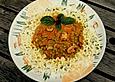 Nudeln mit Erbsen-Champignon-Tomatenso&szlig;e