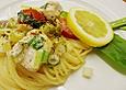 Wildlachs in B&auml;rlauch-Sahne Sauce an Spaghetti