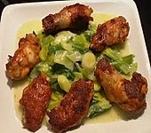 Chicken Wings auf Porree-Kokoscreme Beet (Bild)