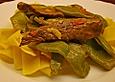 Thai-Nudeln, gebraten, mit Brokkoli und Schweinefilet