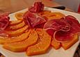 Papaya mit Schinken