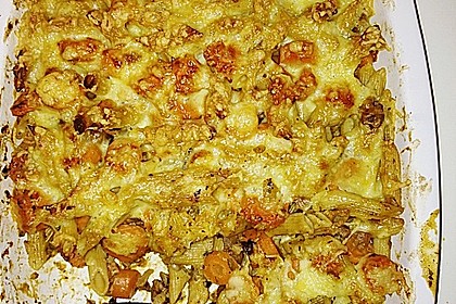 Vollkornnudel-Auflauf mit M&ouml;hren und Maronen