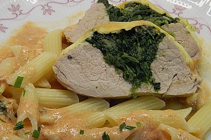 Schweinefilet gef&uuml;llt und gratiniert 8