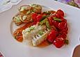 Fischfilet 'Mediterran' mit Kartoffeln, Tomaten, Oliven&ouml;l und Knoblauch
