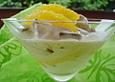 Nougat-Semifreddo mit Orangen-Honig Sirup