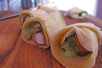 Crêpes mit Pesto und Hähnchen 3