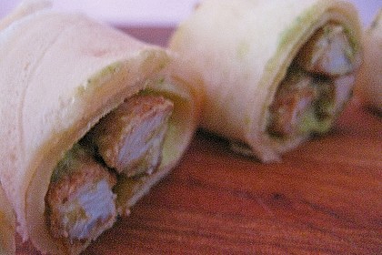 Crêpes mit Pesto und Hähnchen 5