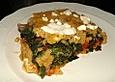 Linsenauflauf mit Spinat und Feta