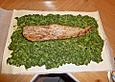 Bl&auml;tterteigrolle mit Schweinefilet und Spinat