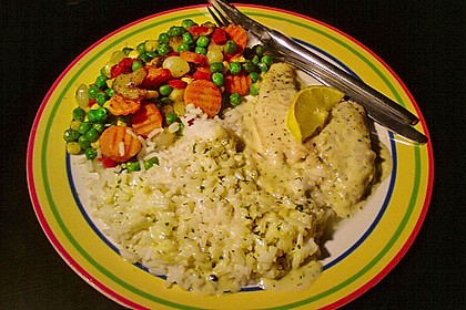 Dill-Curry-Honig-Sauce zu Fisch und Reis 5