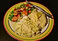 Dill-Curry-Honig-Sauce zu Fisch und Reis