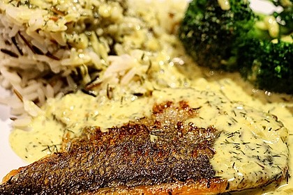 Dill-Curry-Honig-Sauce zu Fisch und Reis 7