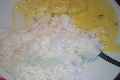 Dill-Curry-Honig-Sauce zu Fisch und Reis 16