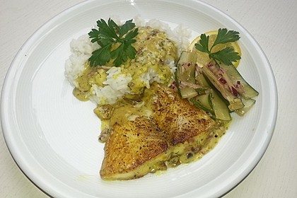 Dill-Curry-Honig-Sauce zu Fisch und Reis 12
