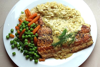 Dill-Curry-Honig-Sauce zu Fisch und Reis 3