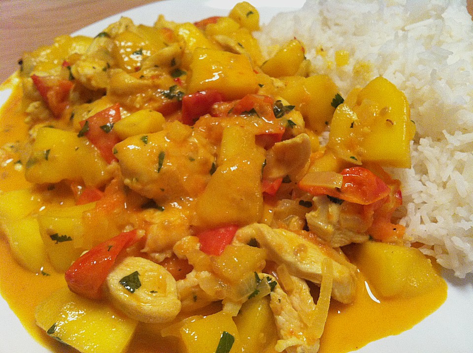 Brasilianisches Hühnchen mit Kokosmilch und Mango (Rezept mit Bild ...