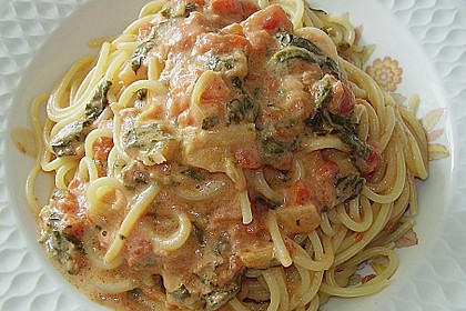 Mangold - Tomaten - Senf - Sahne - Tagliatelle 7