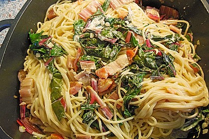 Mangold - Tomaten - Senf - Sahne - Tagliatelle 4