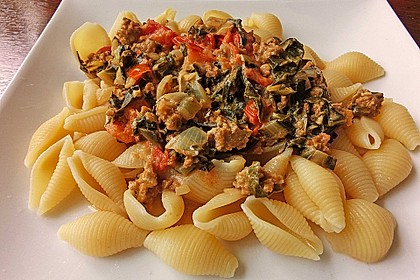 Mangold - Tomaten - Senf - Sahne - Tagliatelle 6