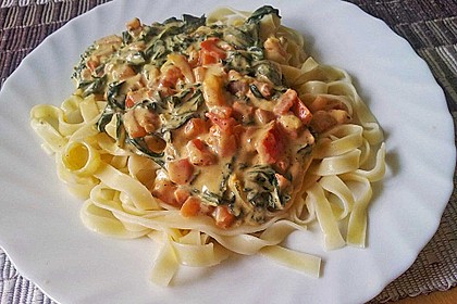 Mangold - Tomaten - Senf - Sahne - Tagliatelle 1