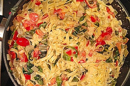 Mangold - Tomaten - Senf - Sahne - Tagliatelle 19