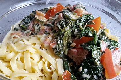 Mangold - Tomaten - Senf - Sahne - Tagliatelle 15