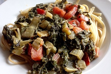 Mangold - Tomaten - Senf - Sahne - Tagliatelle 17