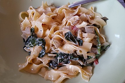 Mangold - Tomaten - Senf - Sahne - Tagliatelle 13