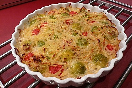 Überbackener Rosenkohl mit Kartoffelkruste